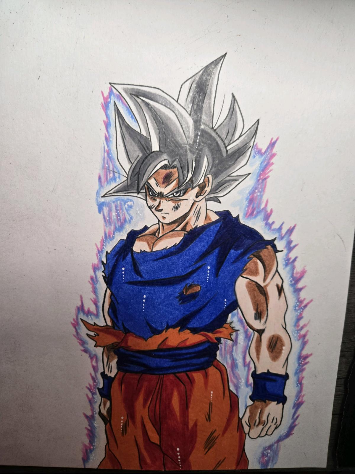 Goku Ultra Instinct Framed Hand Drawn Art
