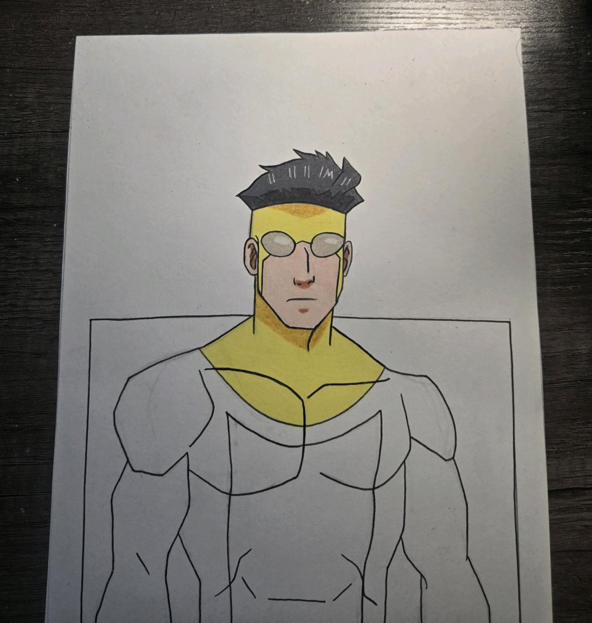 Invincible Drawn with pencils and framed