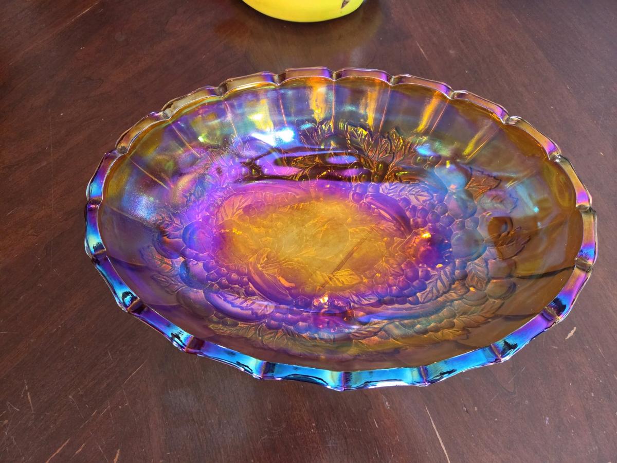 Carnival glass dish