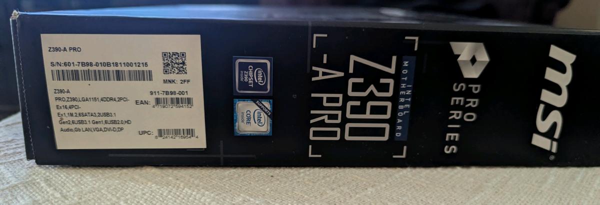 MSI PRO Z390A PRO LGA 1151 300 Series Intel Z390 ATX Intel M