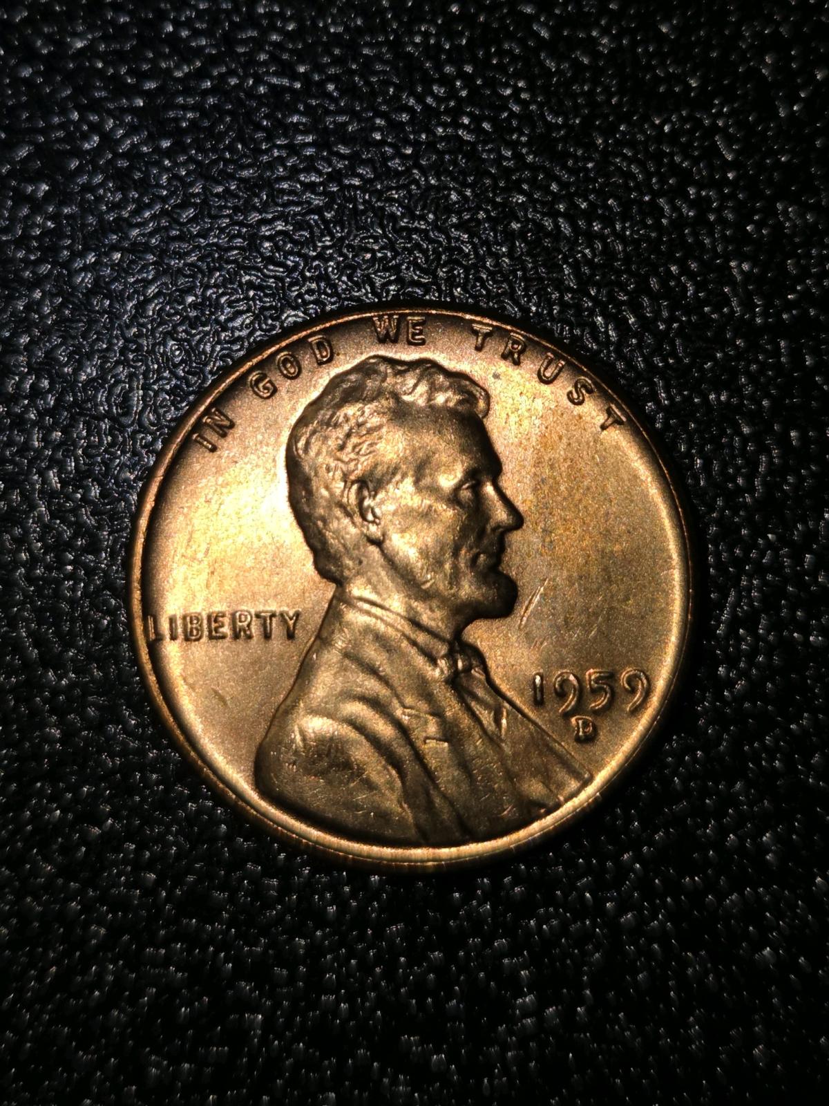 1959 Denver mint Lincoln Cent with mint error