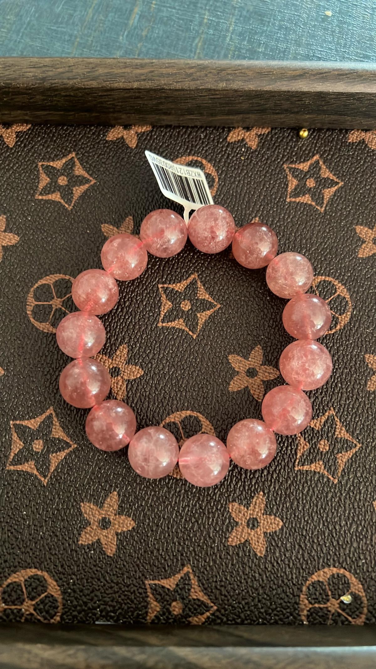 Natural High Quality Strawberry Quartz Bracelet 13mm