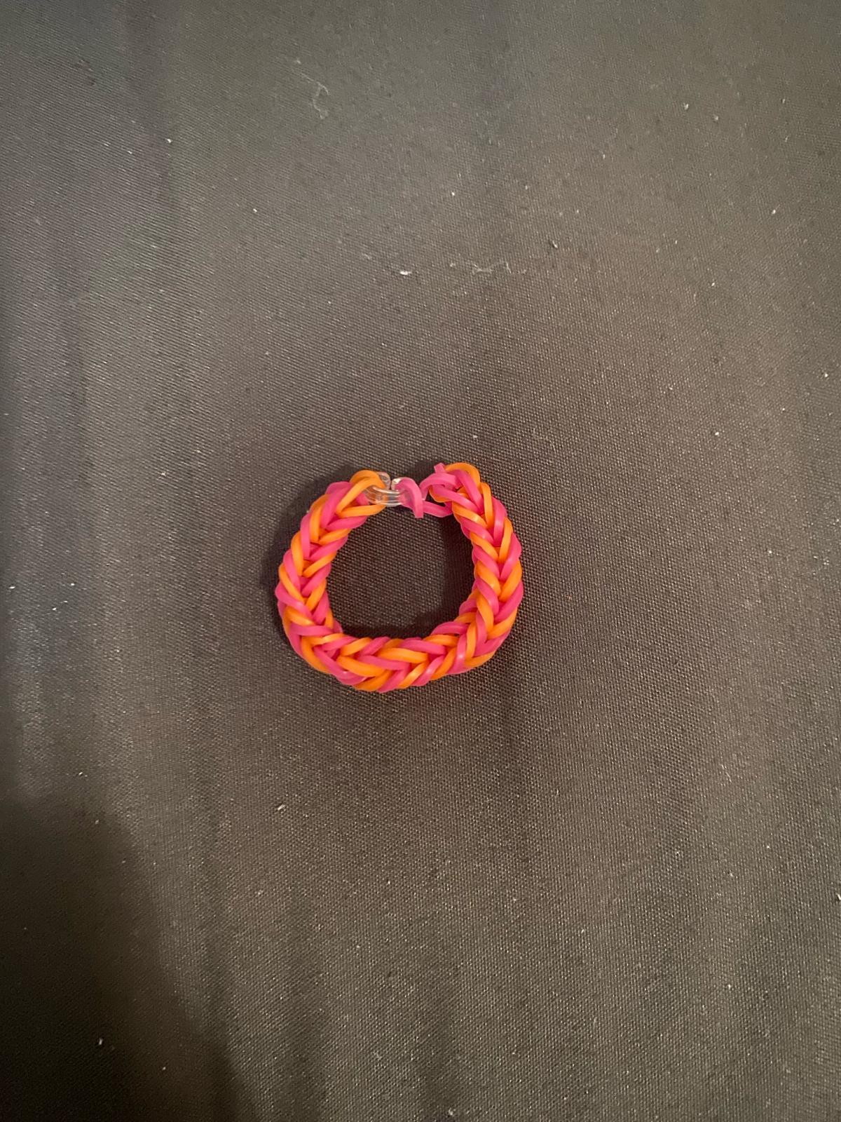 a hot pink and orange bracelet