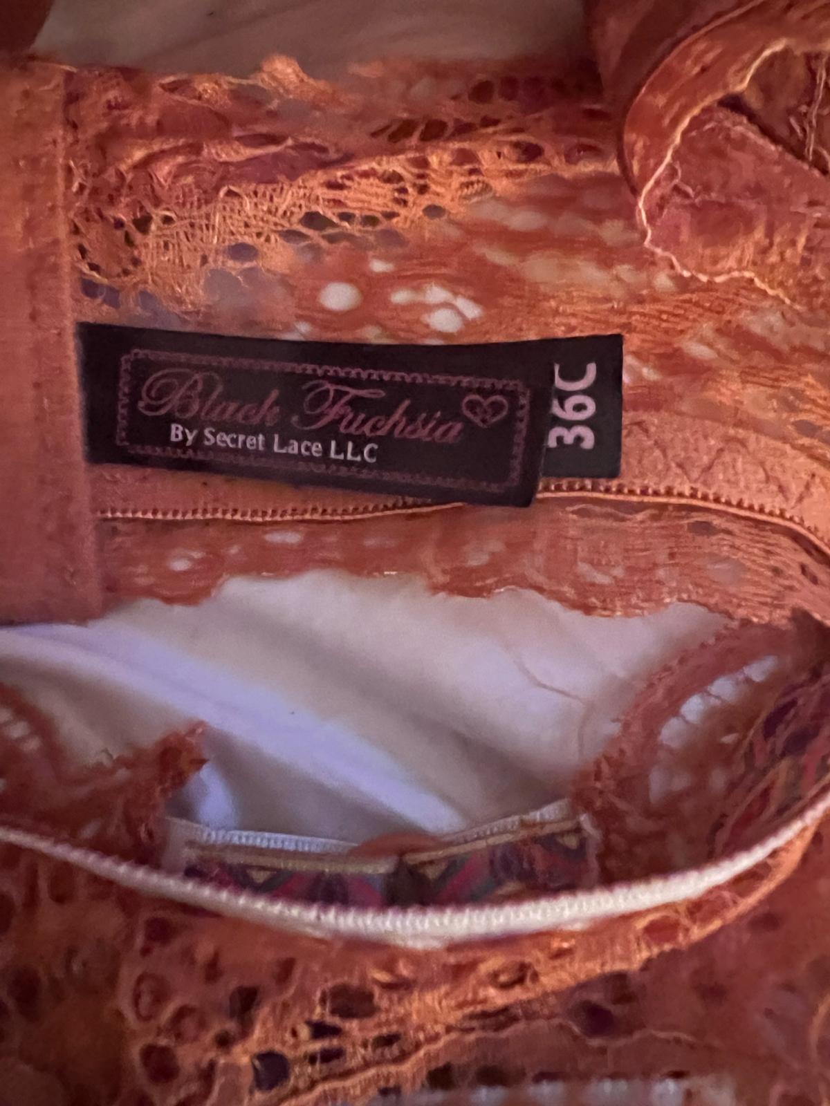 lace copper color lingerie set bottom size large cup size 36
