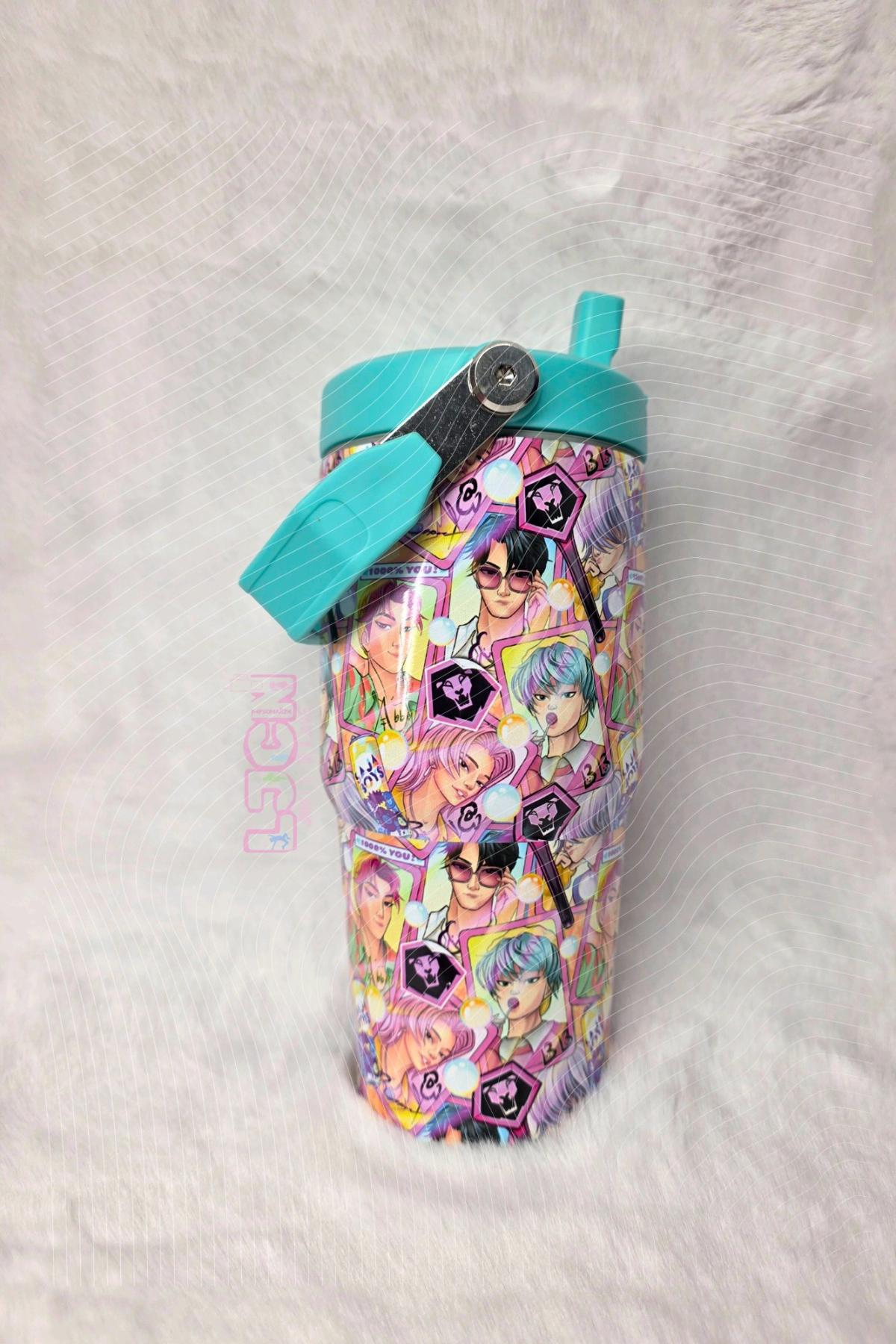 Saja Boys 20oz FLIP STRAW WATER BOTTLE