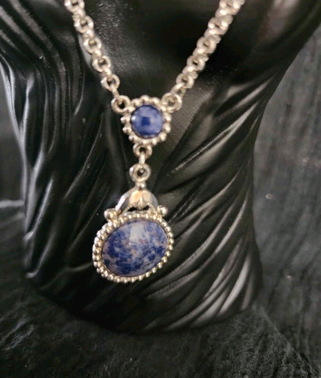 Faux lapis lazuli necklace by 1928