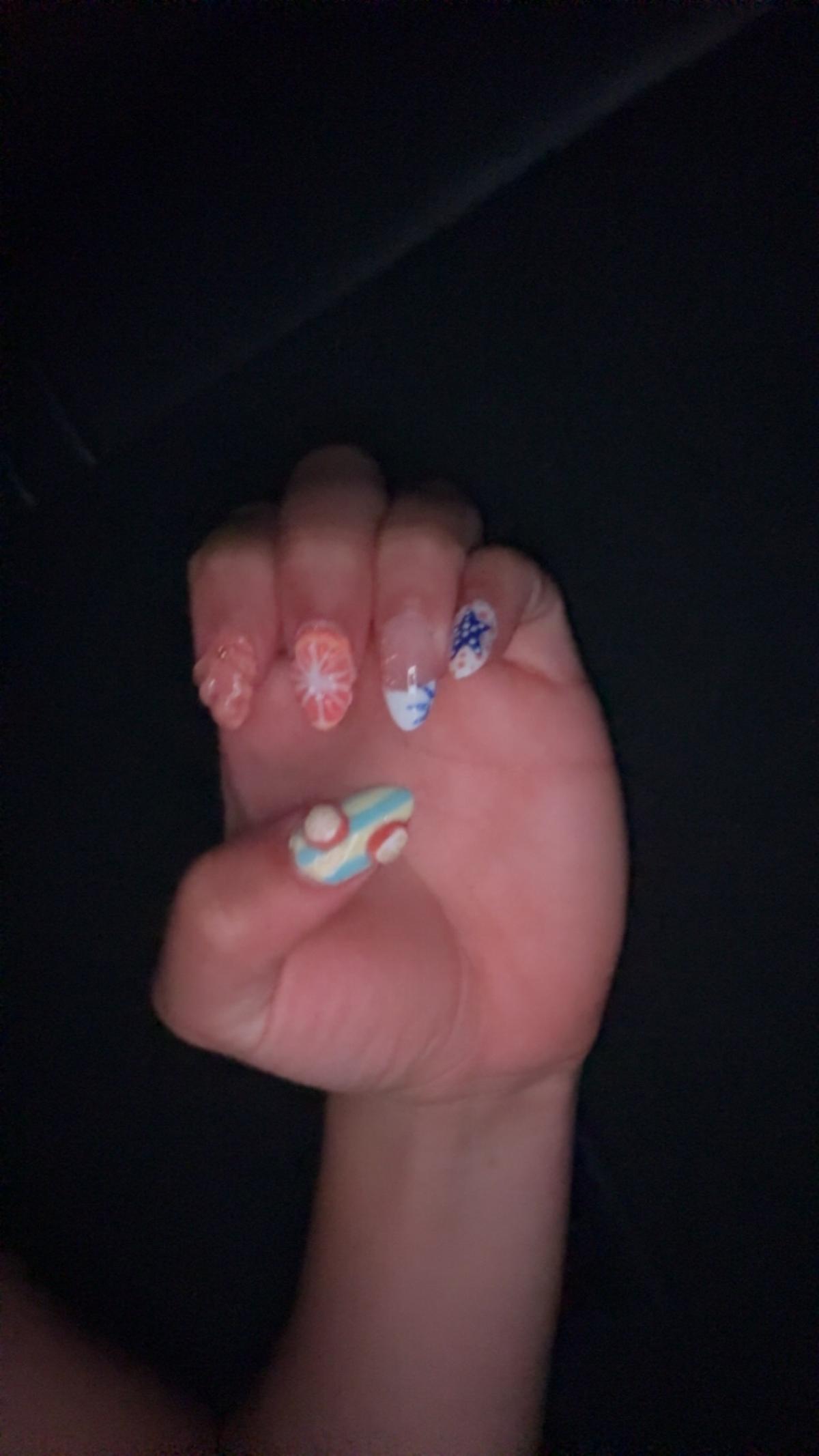 3d handmade summer press on nails