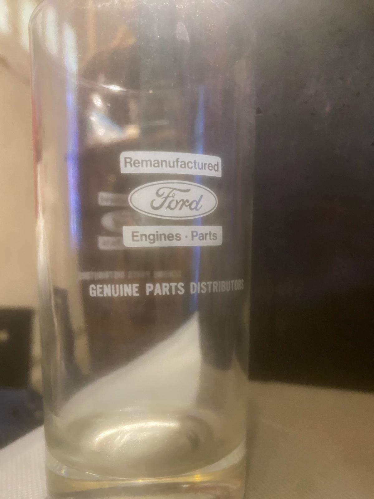 vintage set of four ford remanufactured engine parts glasses