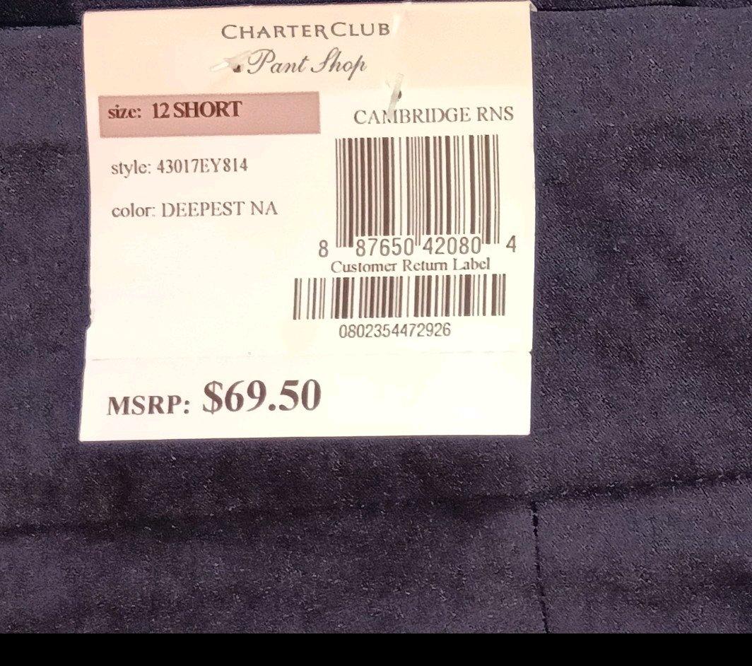 womanssize 12 short Charter Club Pants