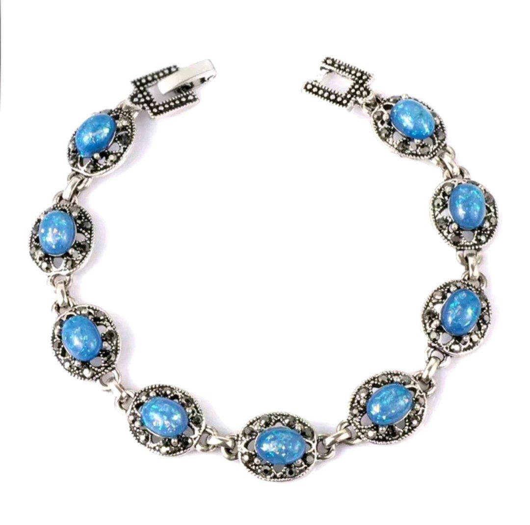 Sterling Silver Opal Bracelet