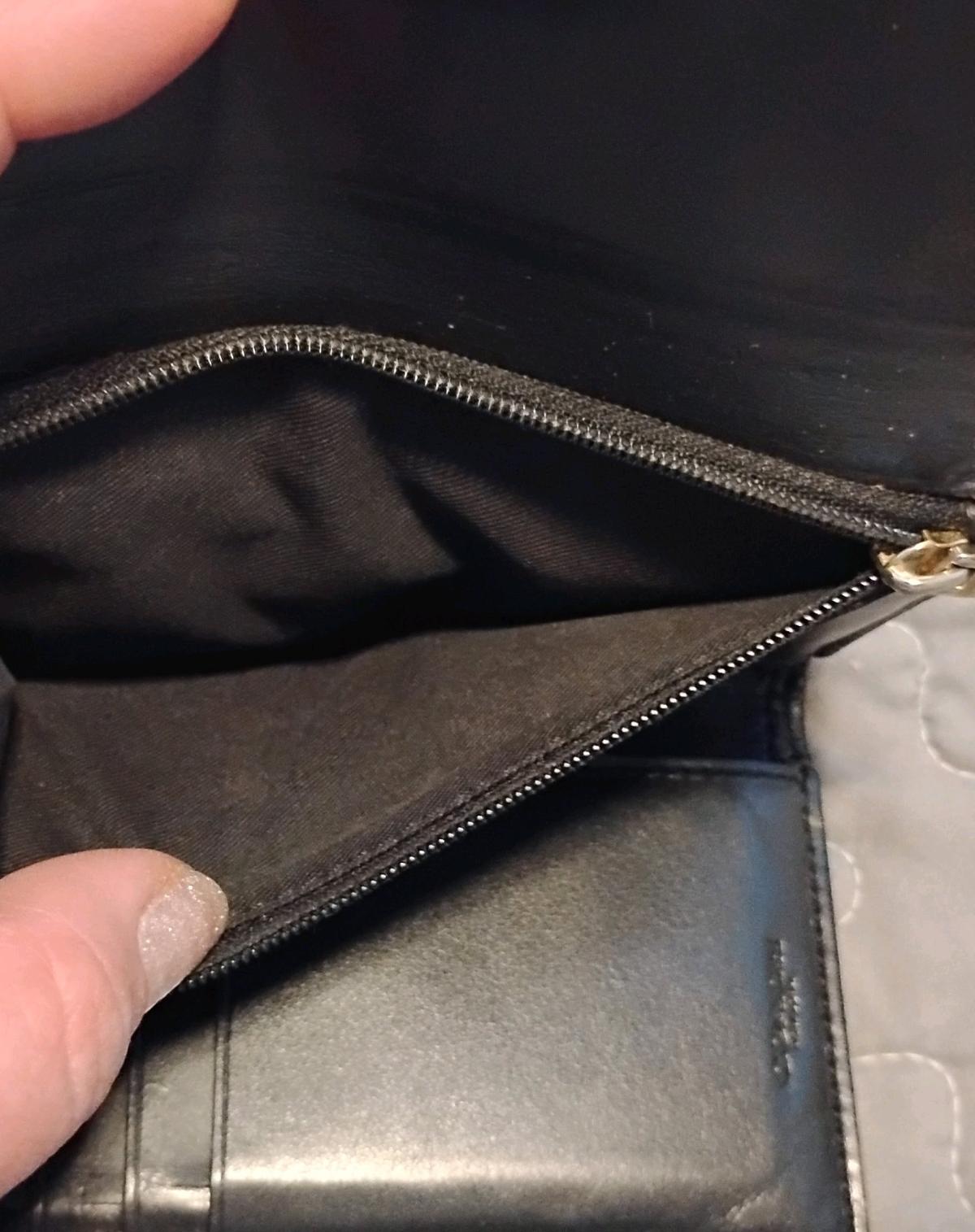 Coach Dark Brown And Black Leather Medium Size Wallet