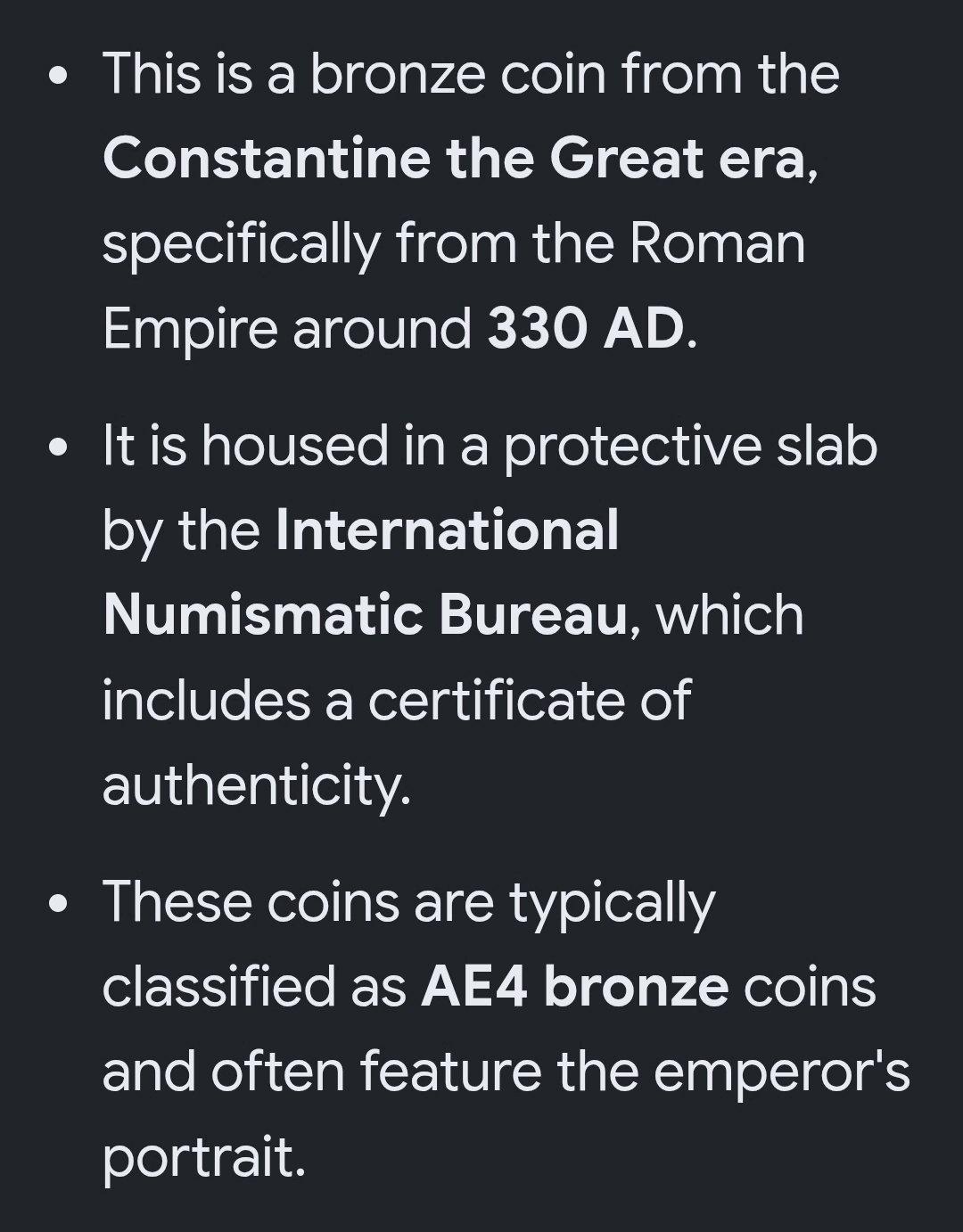 Constantine the Great Era Roman Empire 330 AD