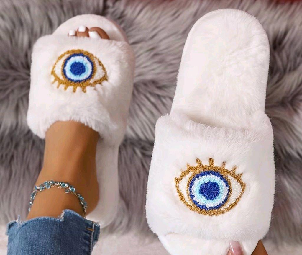 Evil eye slippers
