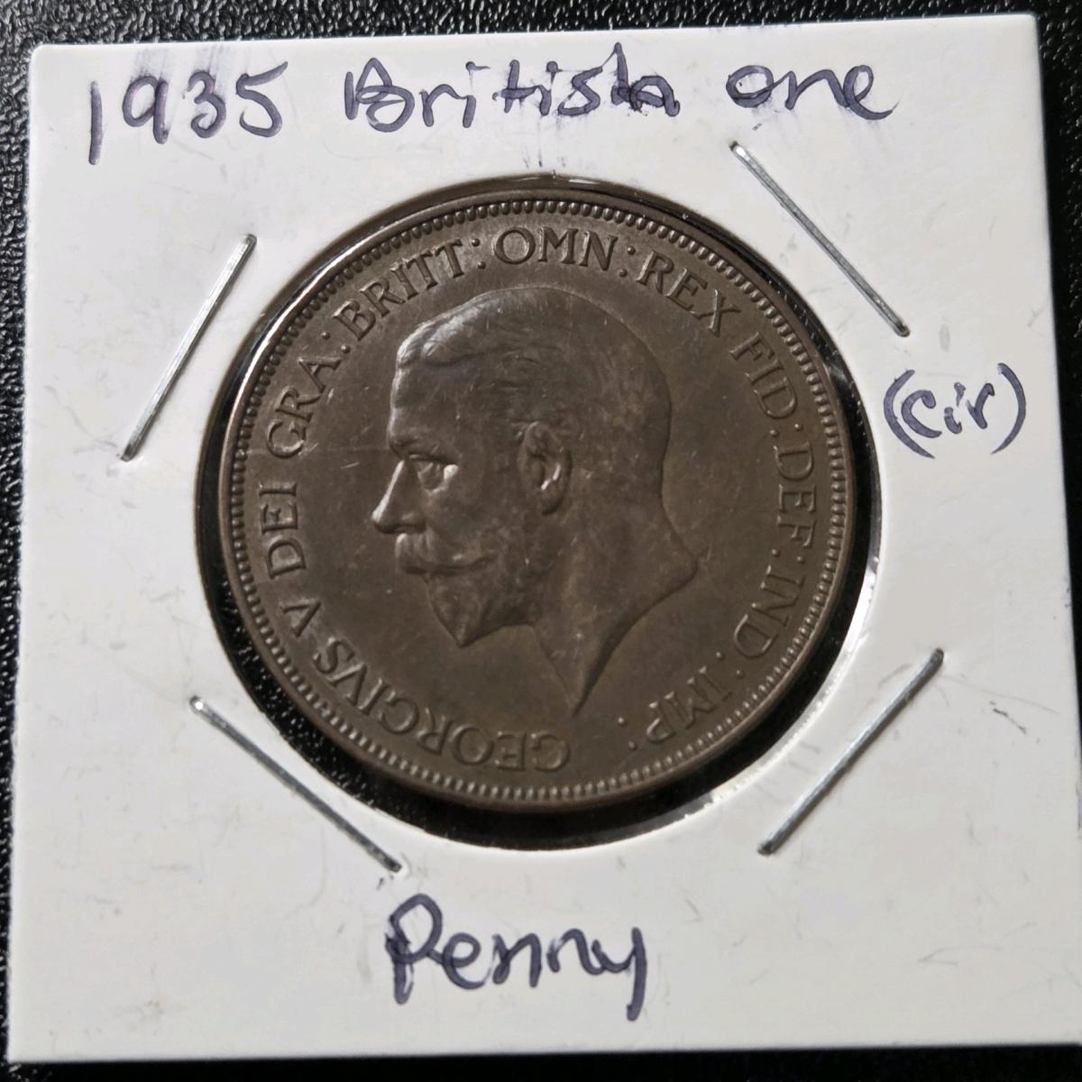 1935 British One Penny Coin