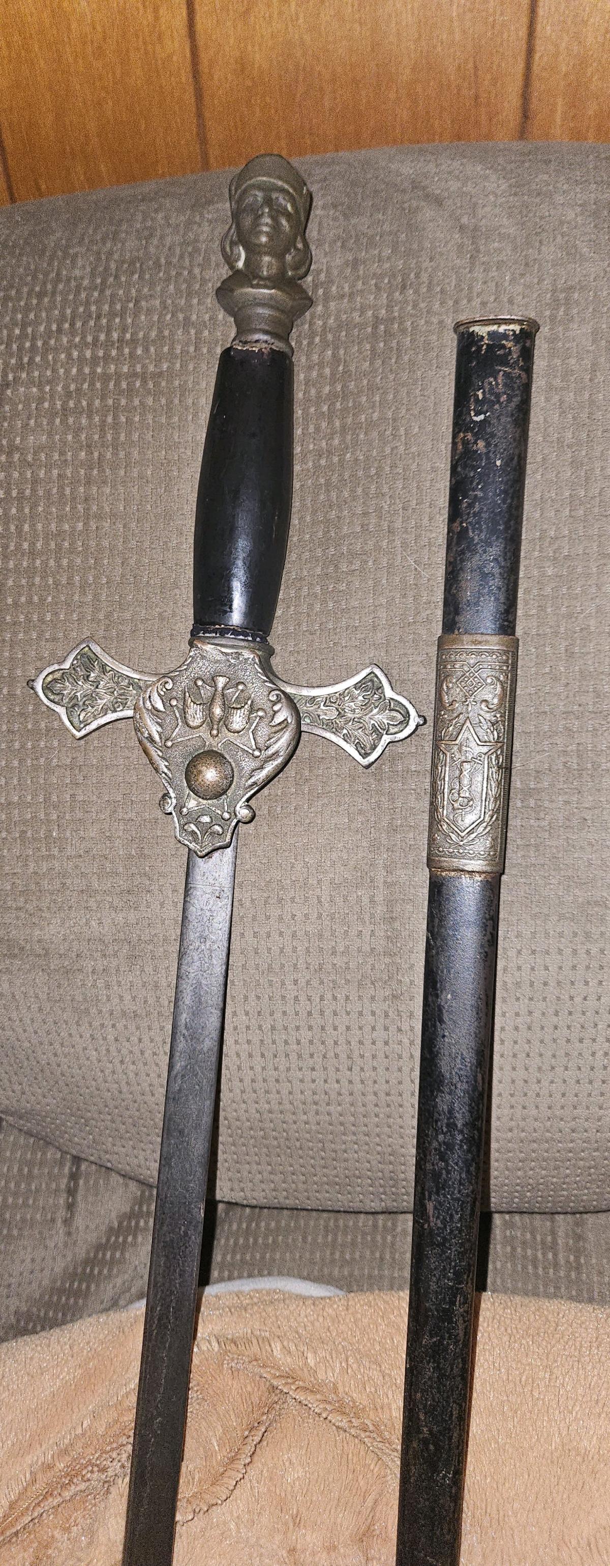 masonic Knights Templar sword and scabbard