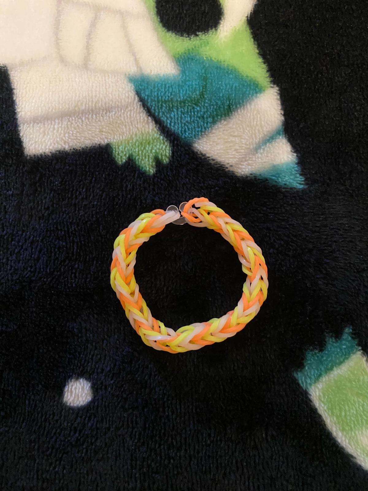 orange yellow and white bracelet
