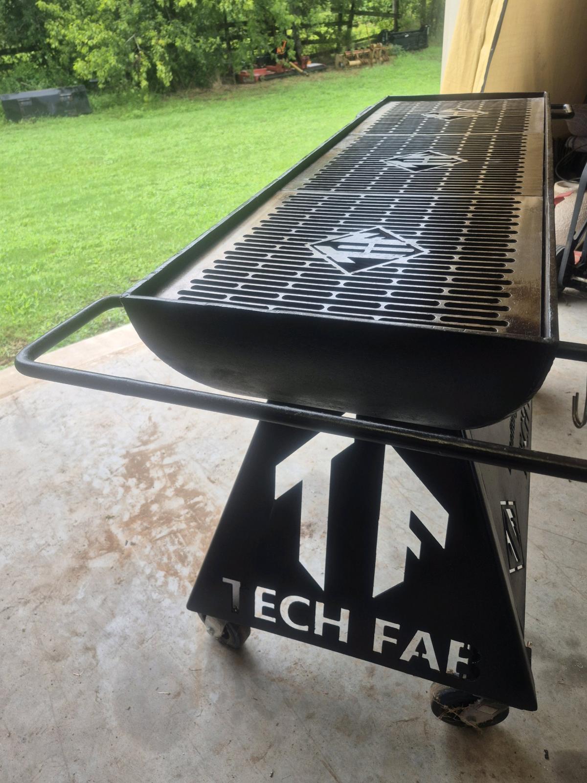 Custom made open top charcoal grill