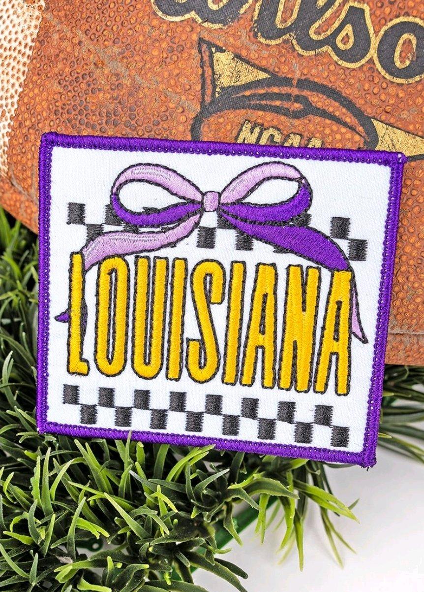 Bow Louisiana Check Embroidered Patch