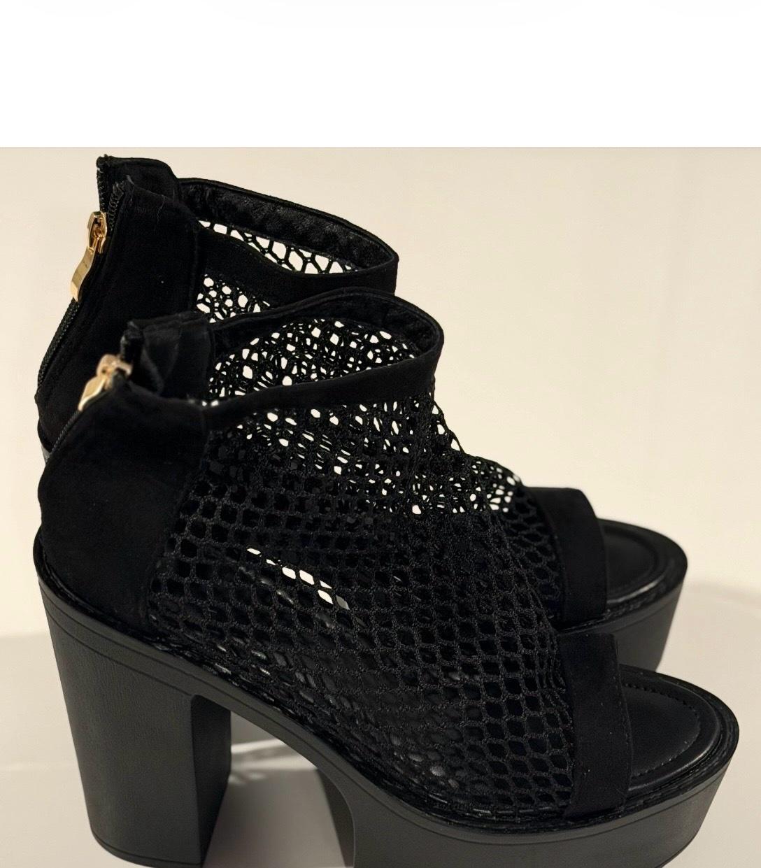 women size 8 net summer sandals 4 inch heel