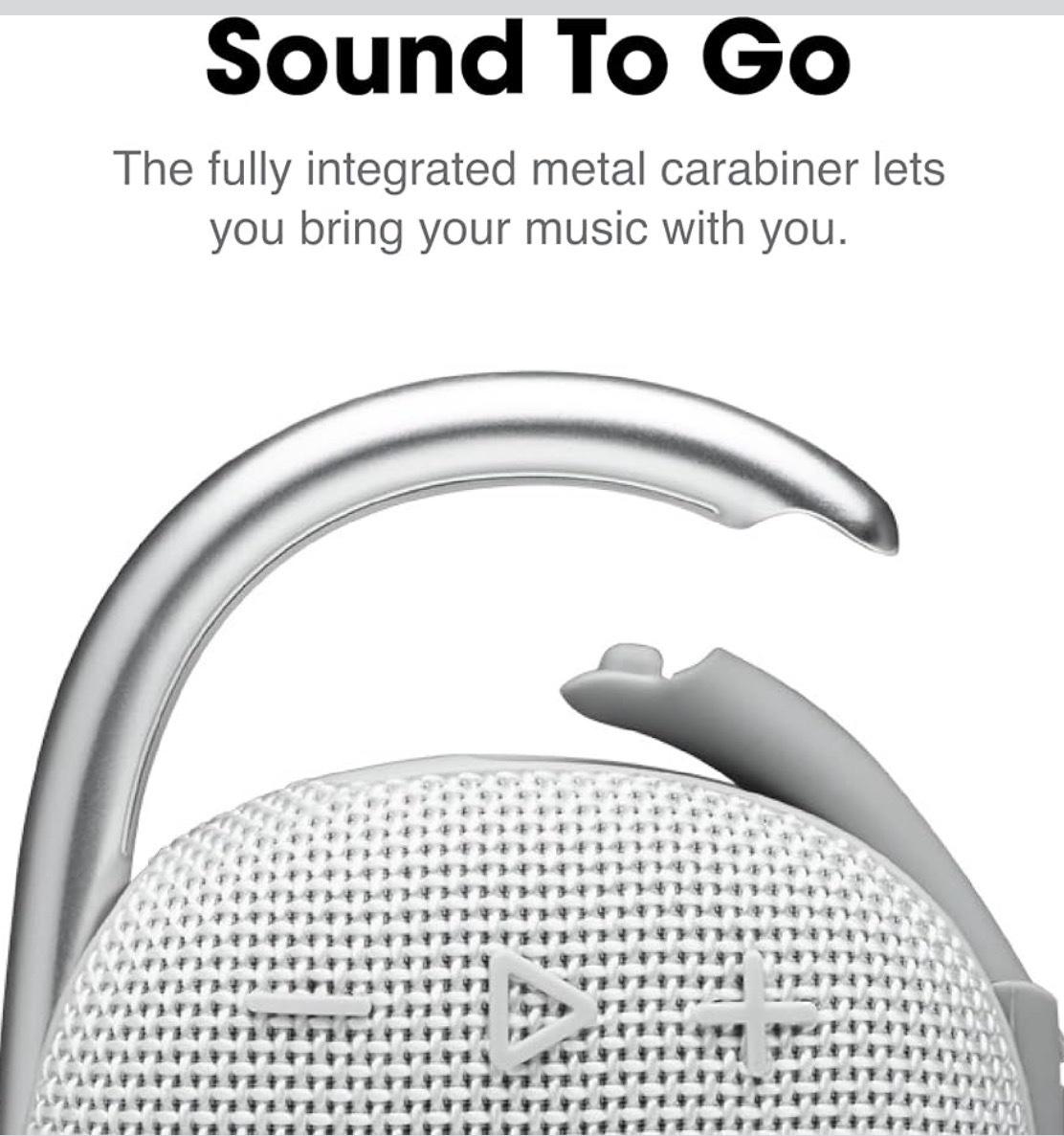 JBL Clip 4 white Bluetooth speaker