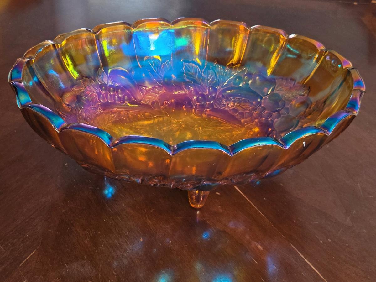 Carnival glass dish