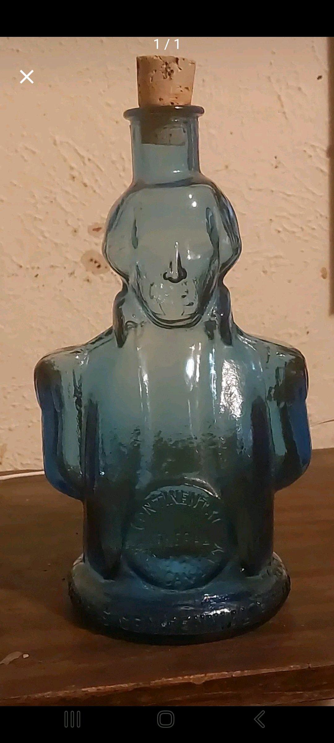 simmons centennial bitter vintage blue glass