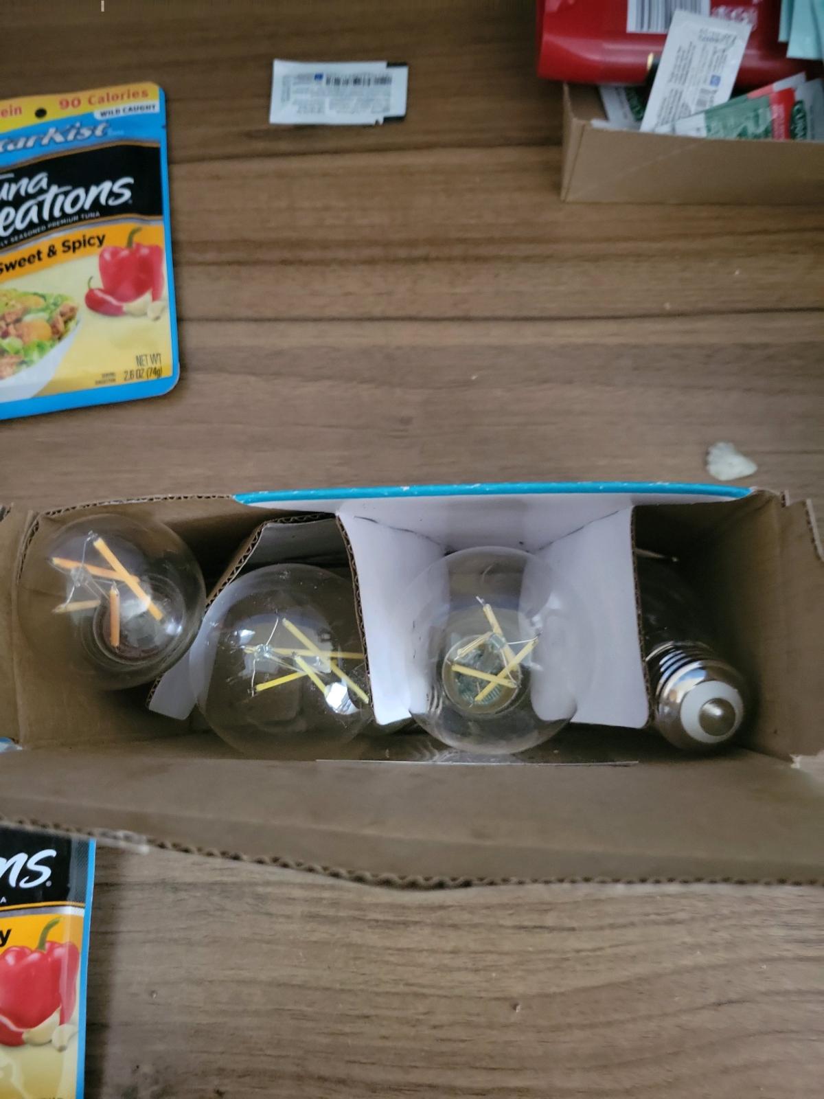 lightbulbs 3 large and 1 small