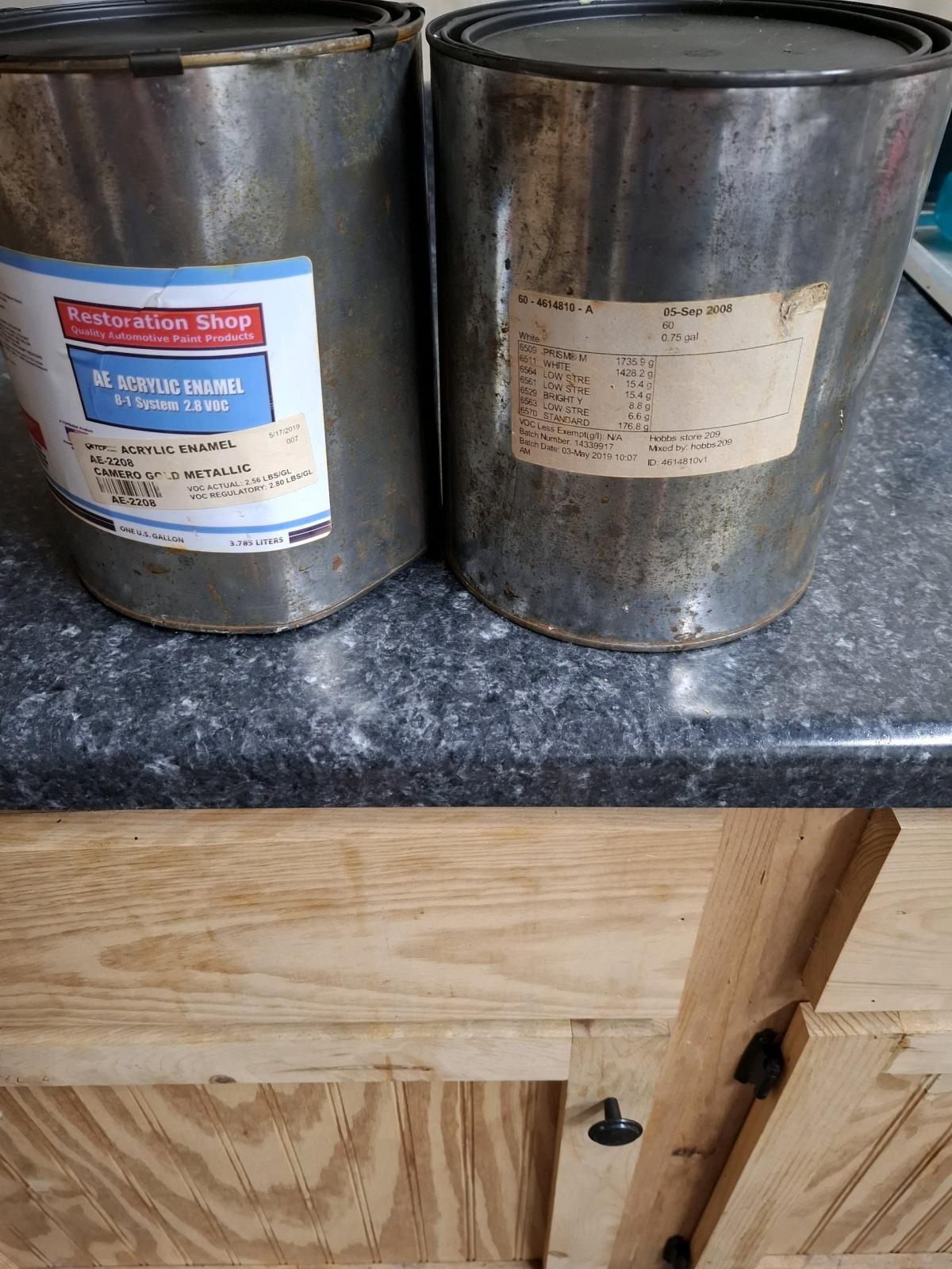 two gallon of auto paint