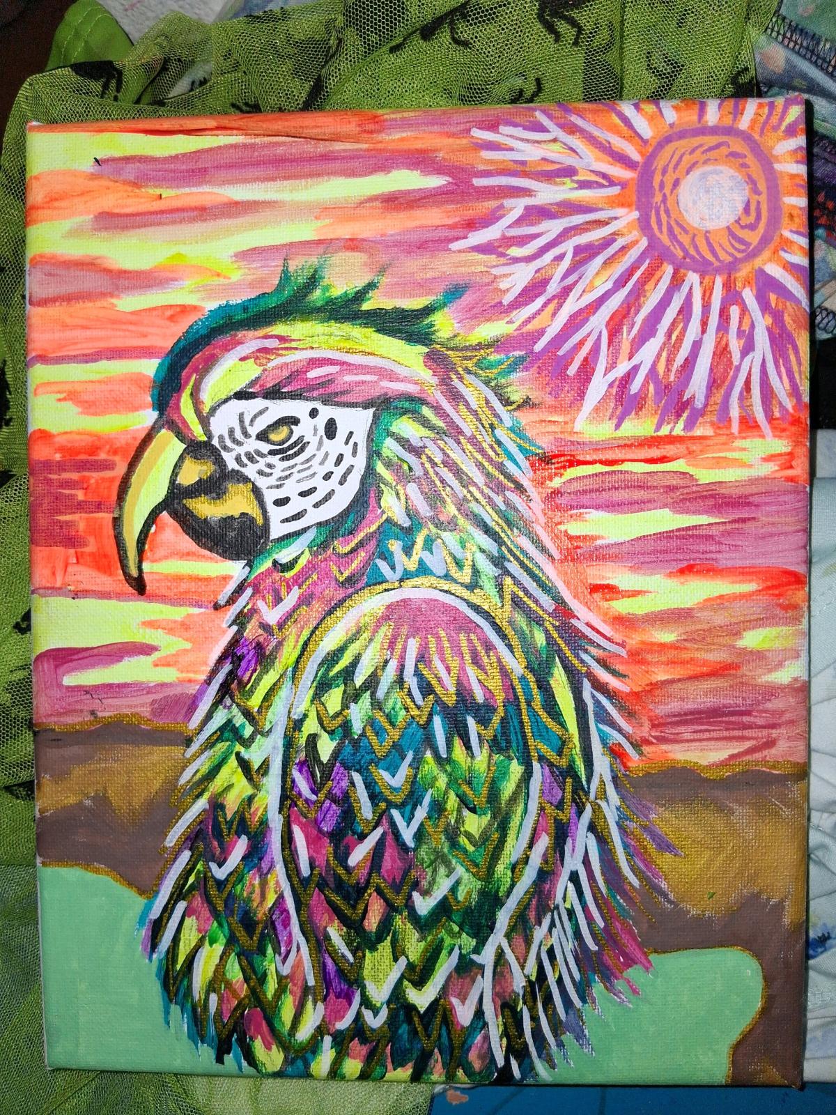 Tye Dyed parrot