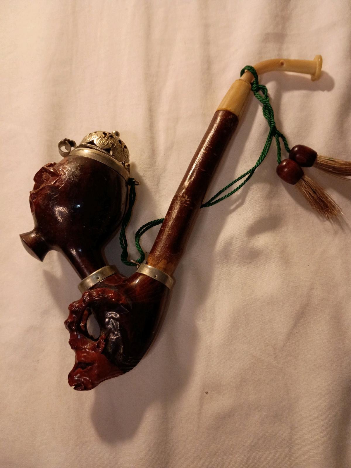 handcarved antique 100plus year old swiss style Jaeger pipe