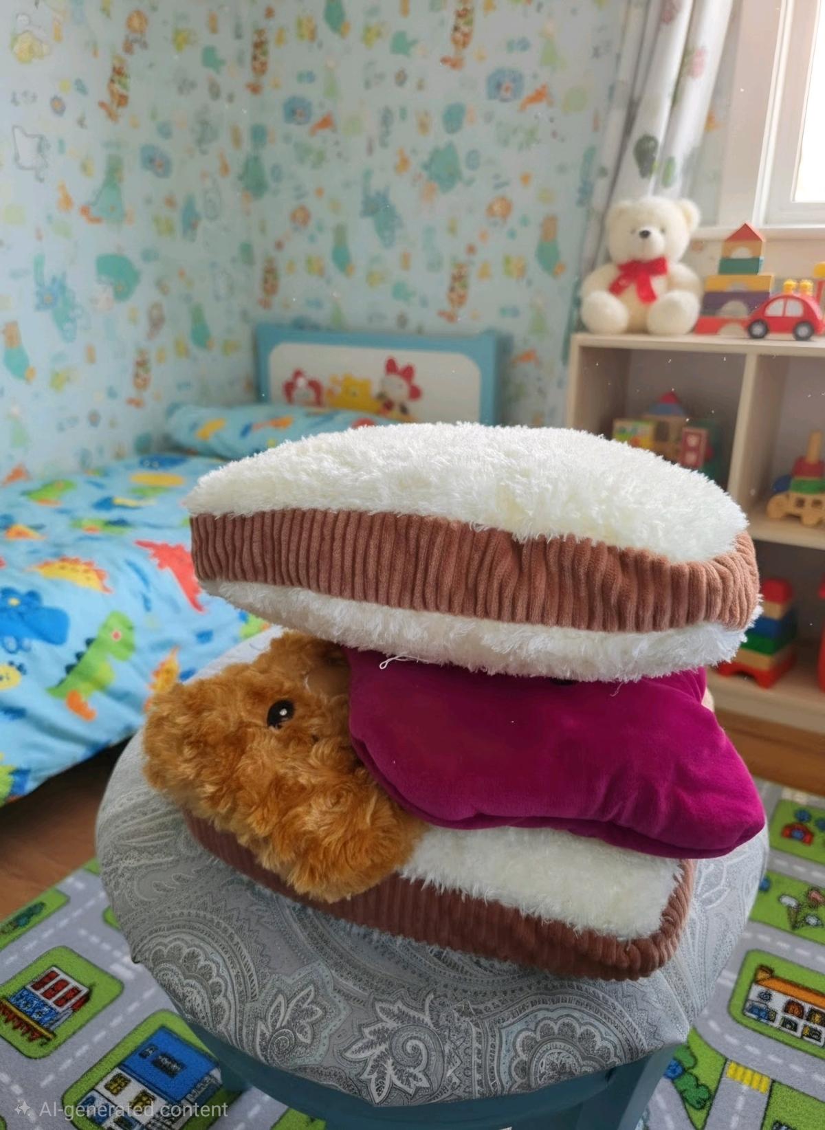 Cute Soft Sandwich Plush Pillow Set with Friends