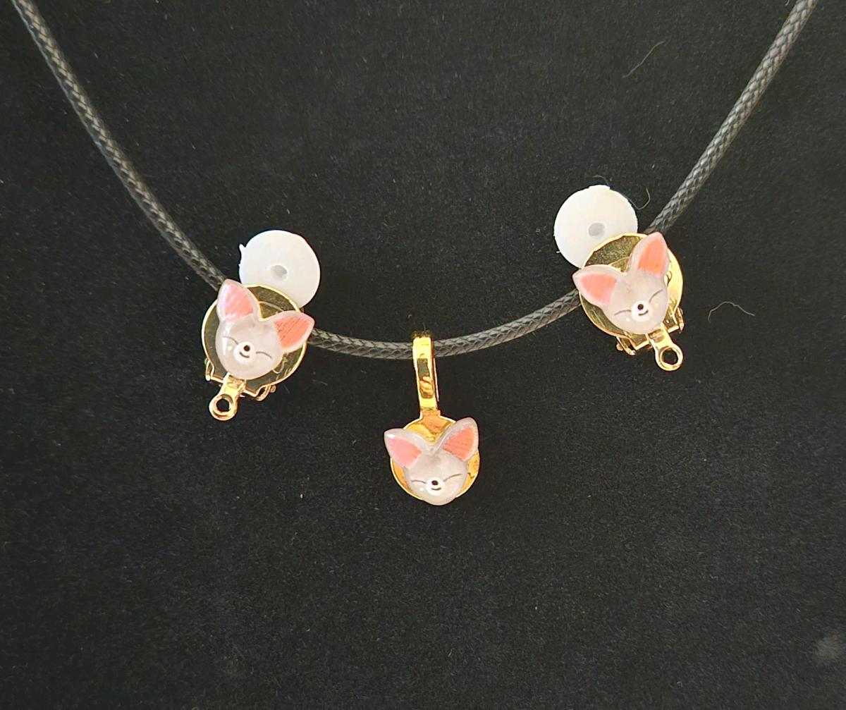 Handmade Stray Kids IN Clip Earrings with Necklace