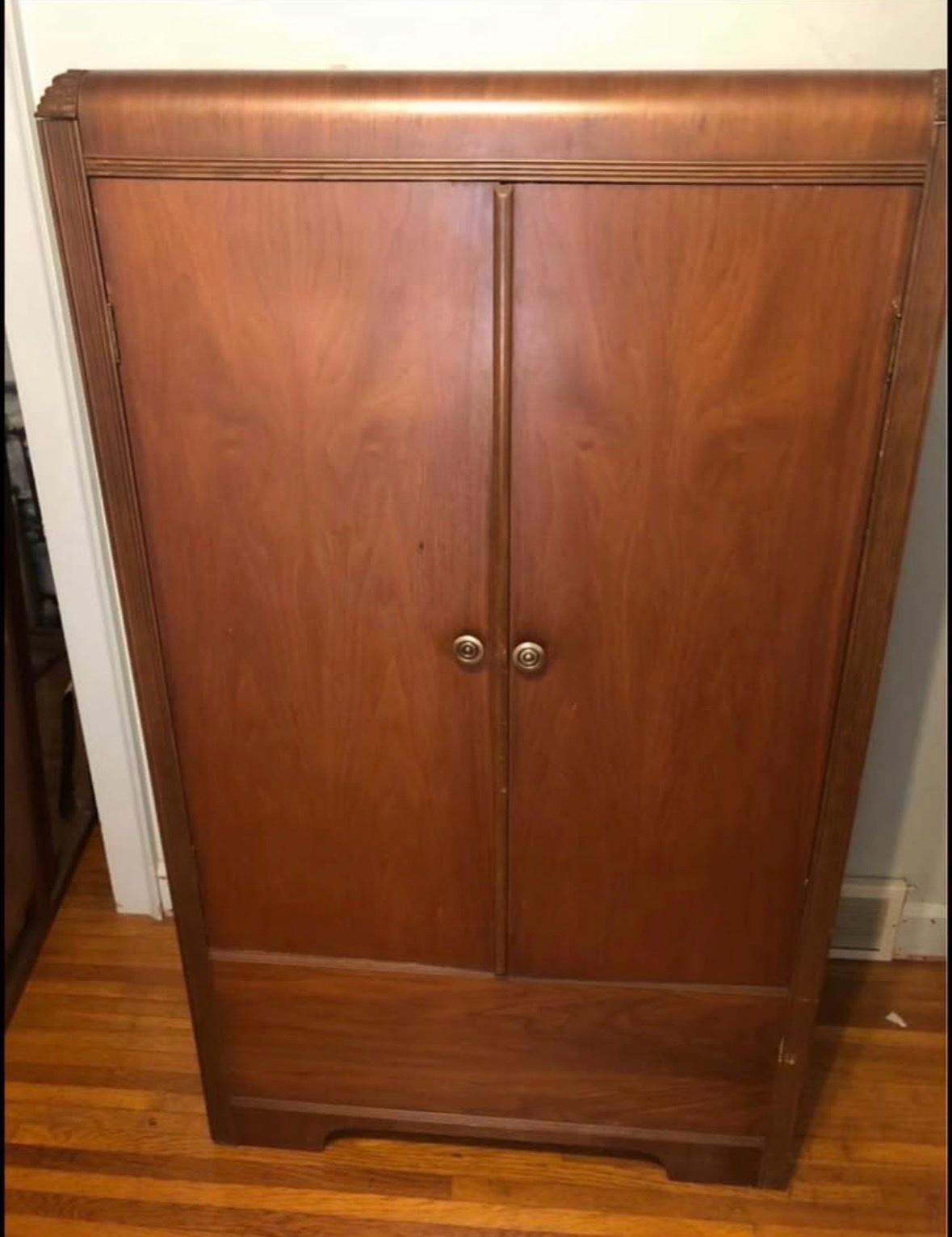 Vintage Art Deco Style Wardrobe with Cedar Lining