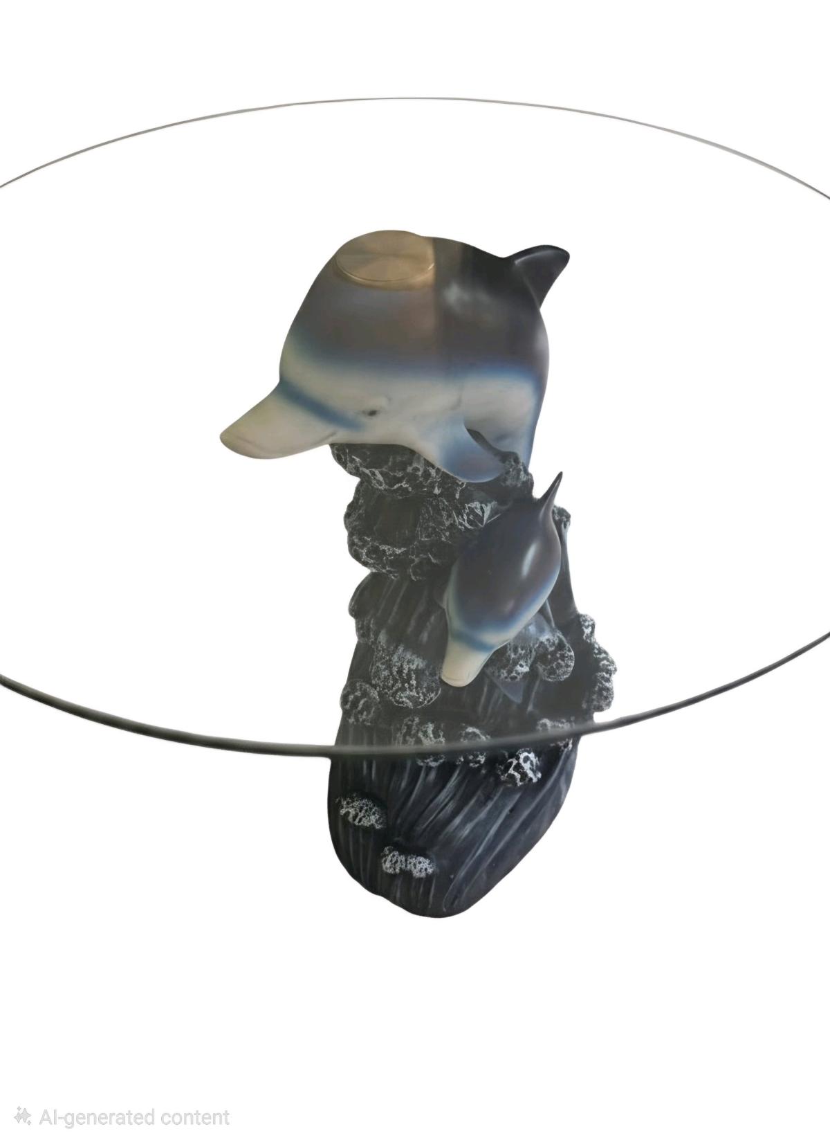 2 Dolphin Glass Top Side Table