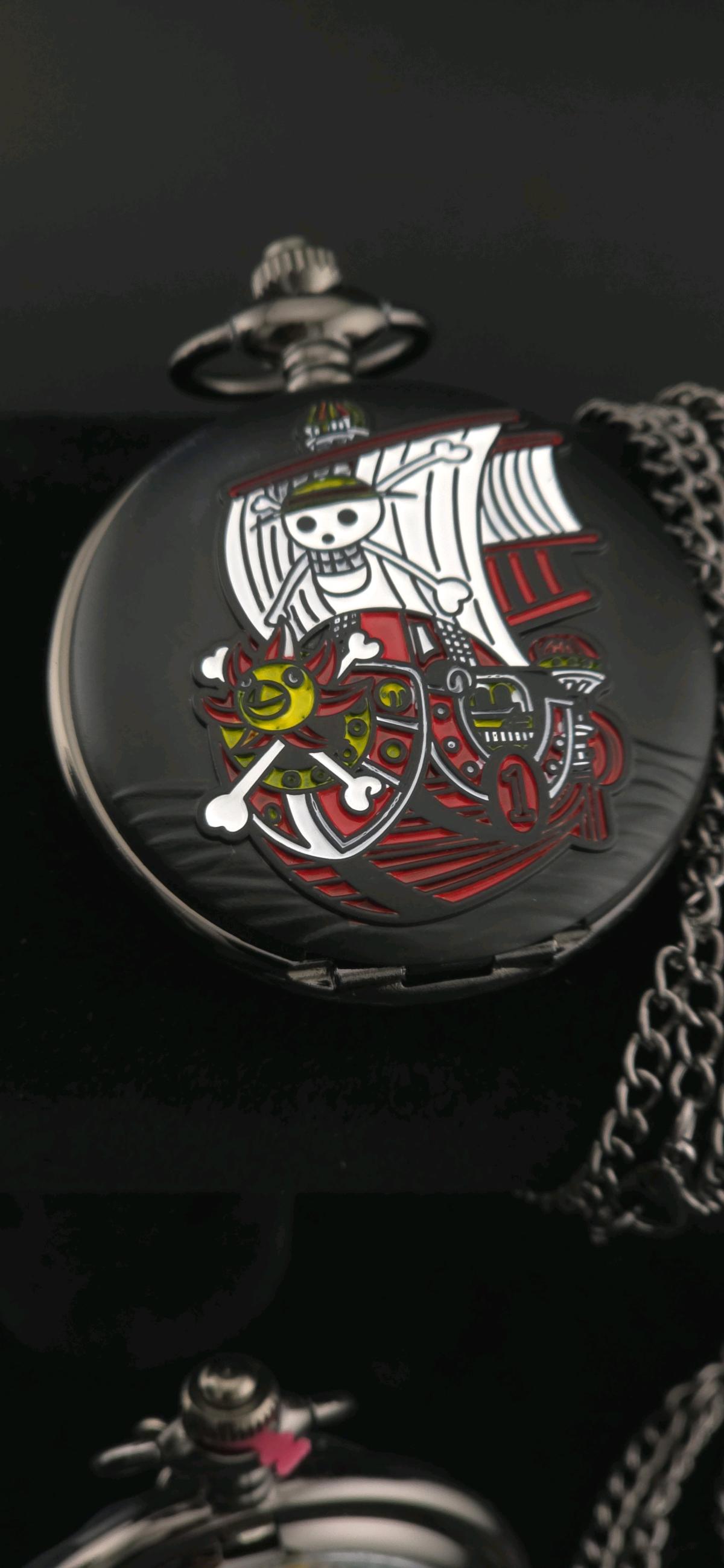 one piece Pocket watch black unisex