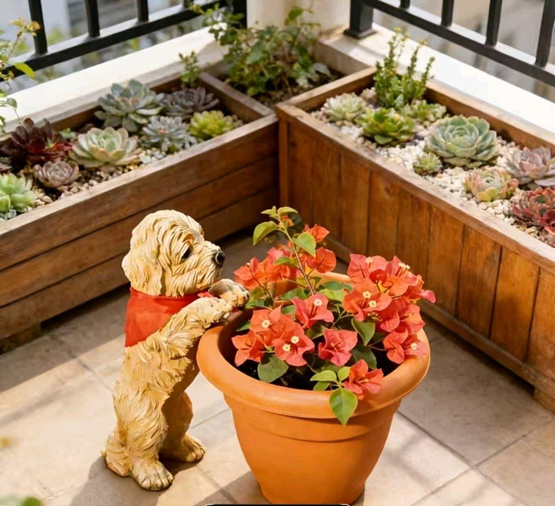 Climbing Dog Statue