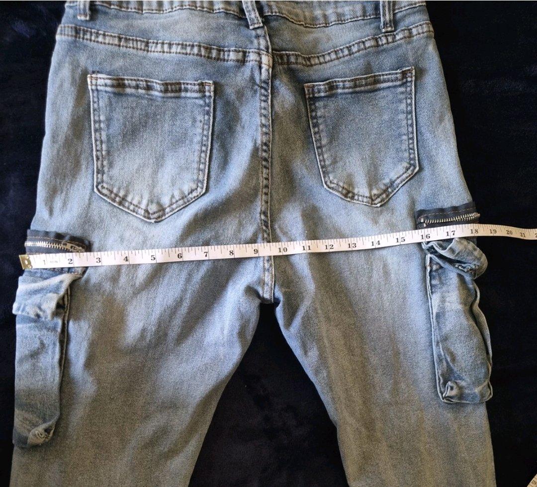 womens Light blue cargo skinny jeans