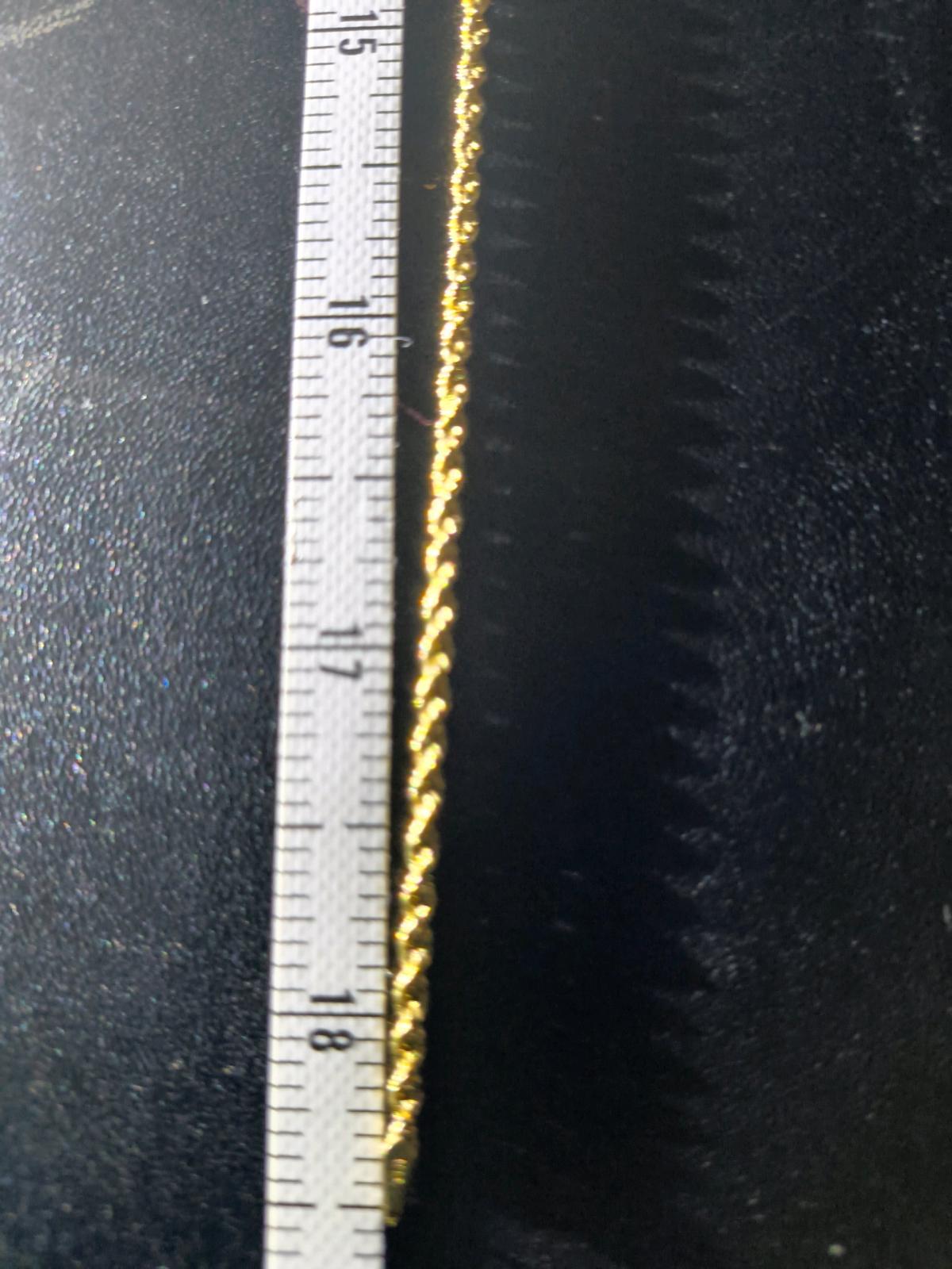 10k Gold Chain 18Inch with V Diamond and Gold Pedant JLA Thi
