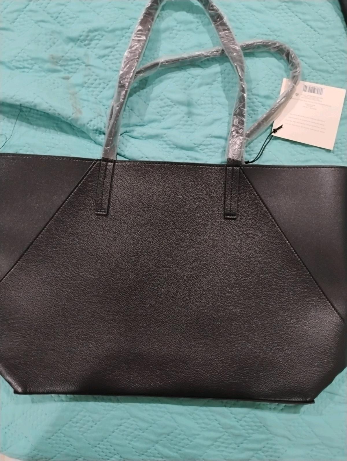 Donna Karan New York Black Pebbled Leather Tote Bag