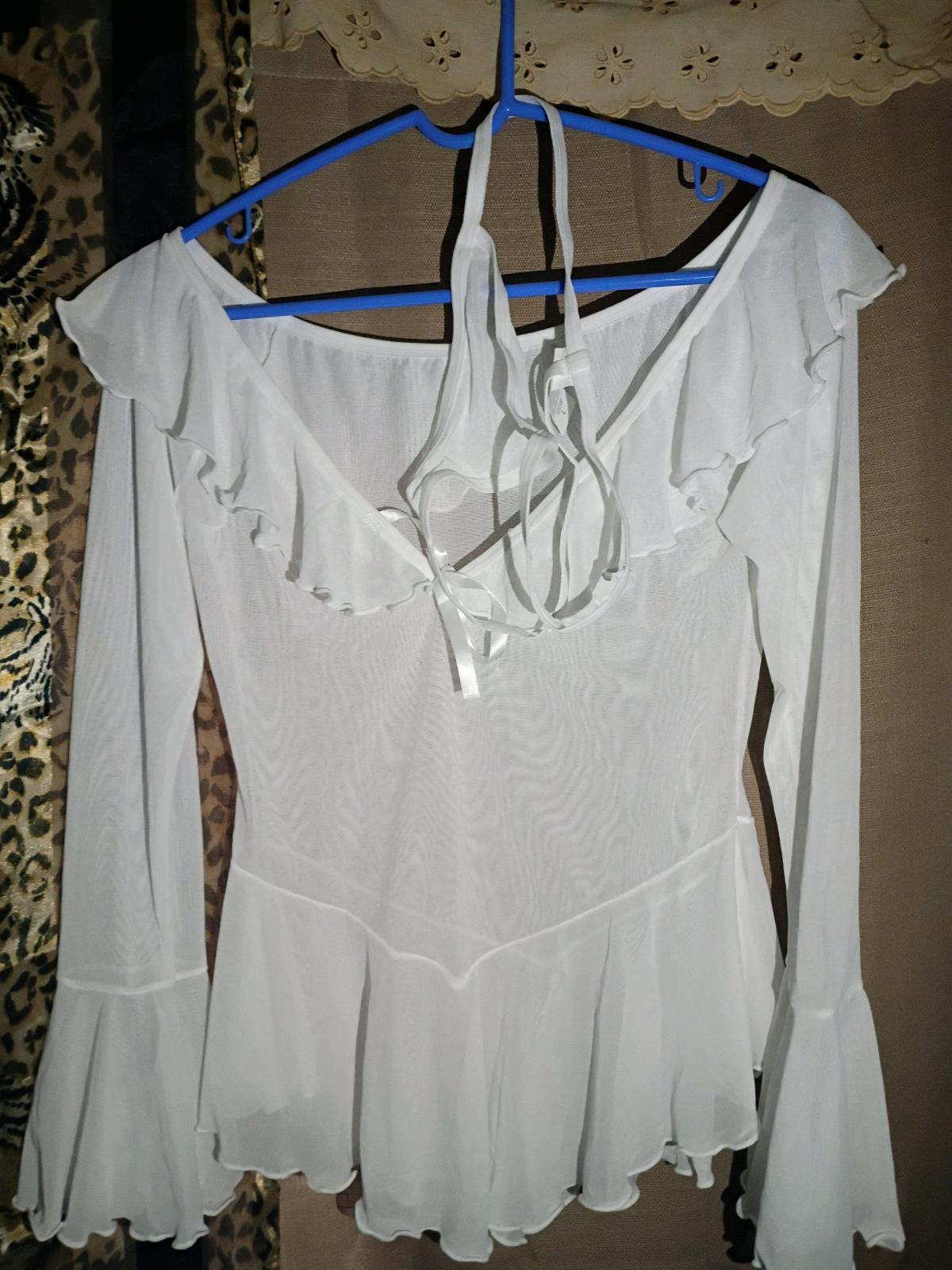 A New Sexy Womans White Long Sleeve Top with Panties