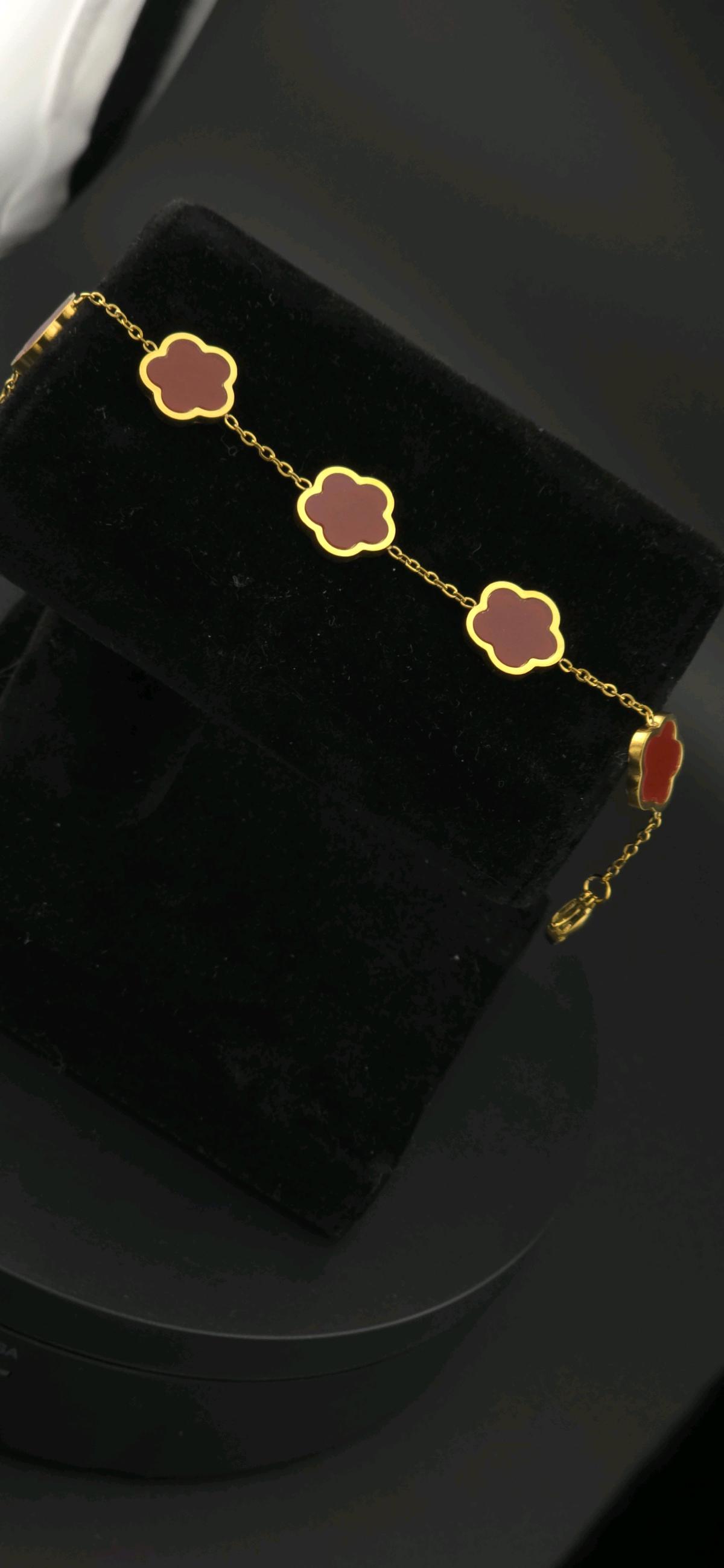clover bracelet stainless steel 18 k plated