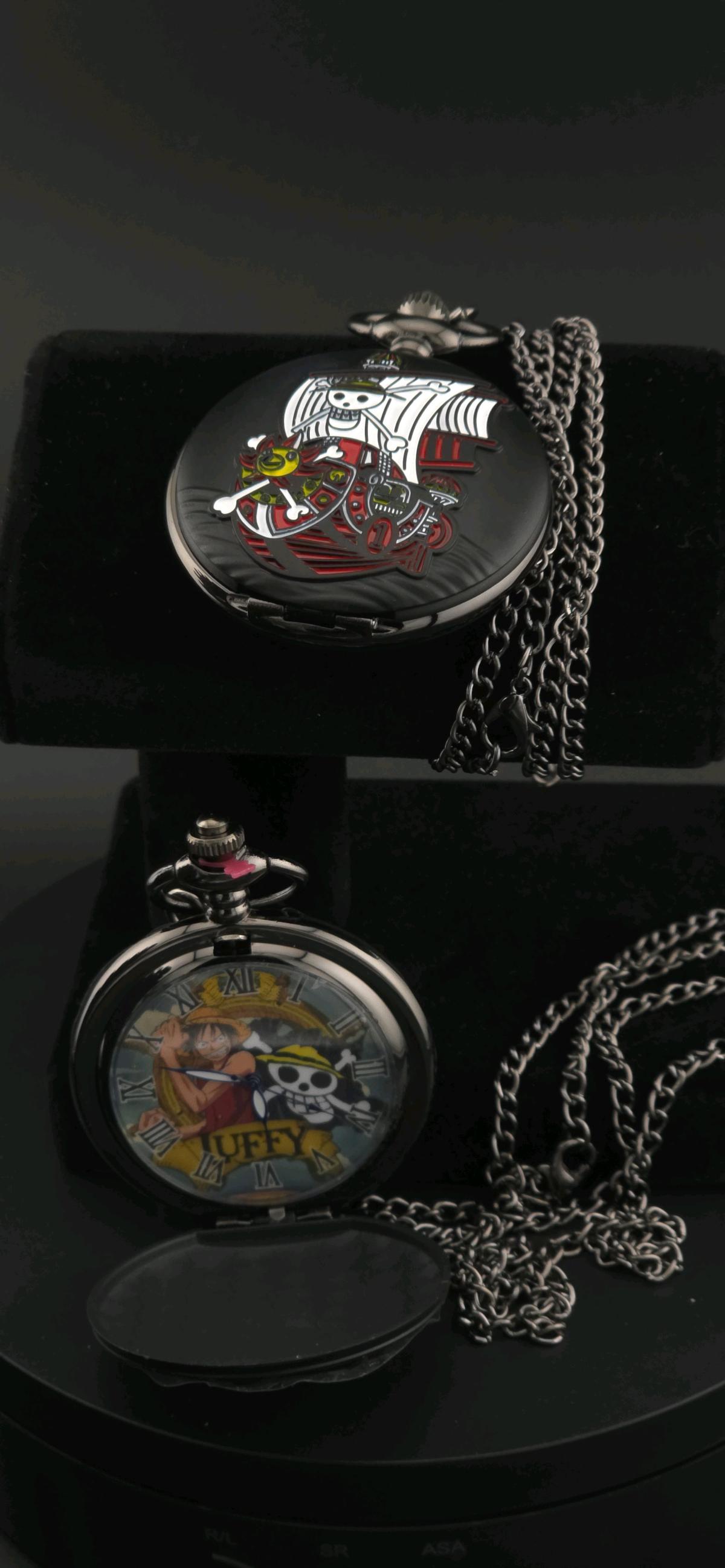 one piece Pocket watch black unisex