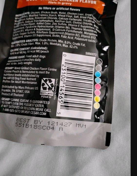 Caesar wet dog food in pouches