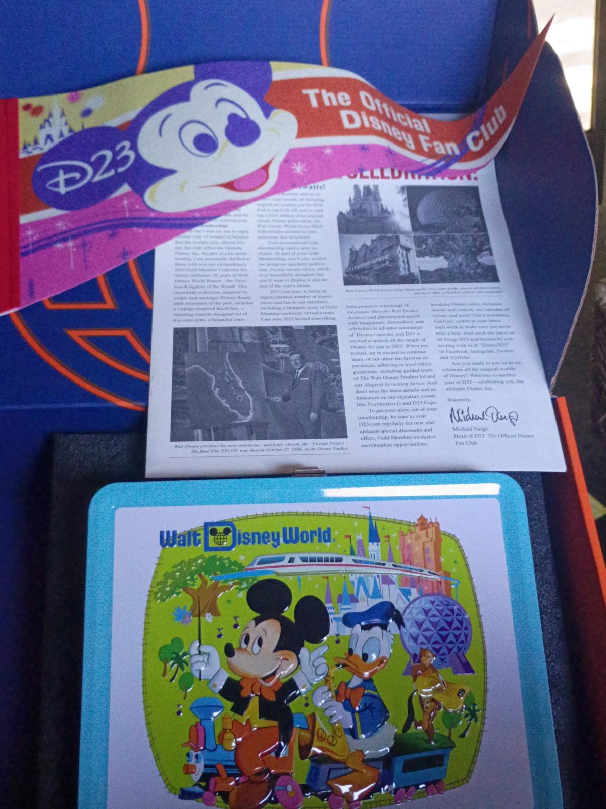 lunch box with collection of pins flag a new artical