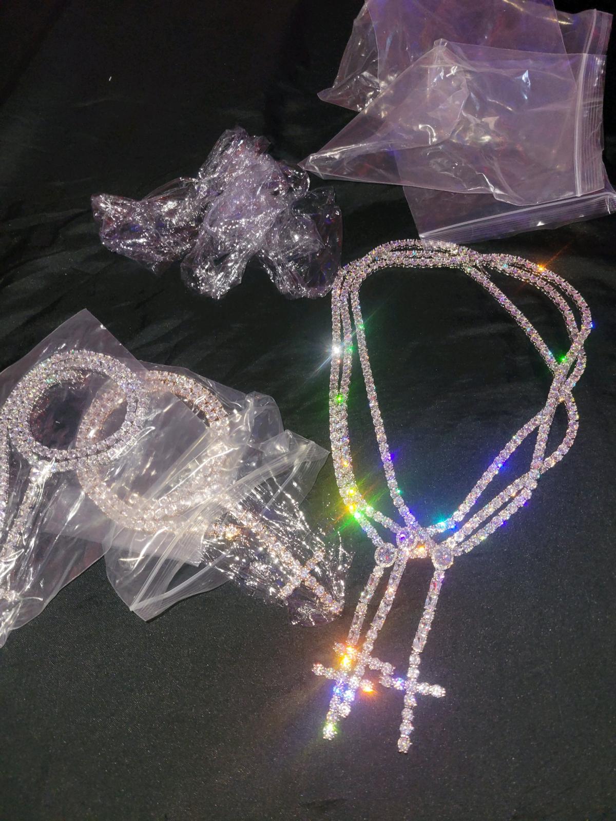Silver Tennis VVS crytal Rosary
