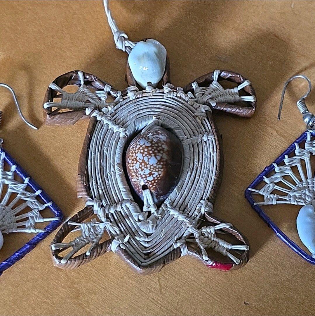 Turtle Seashell Ornament An Earring Set Handmade