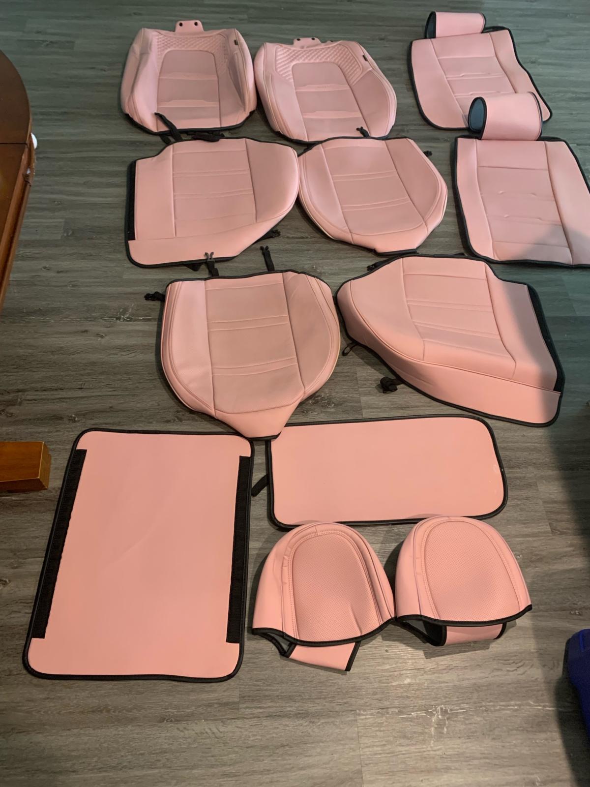 Pink car seat covers by COVERADO