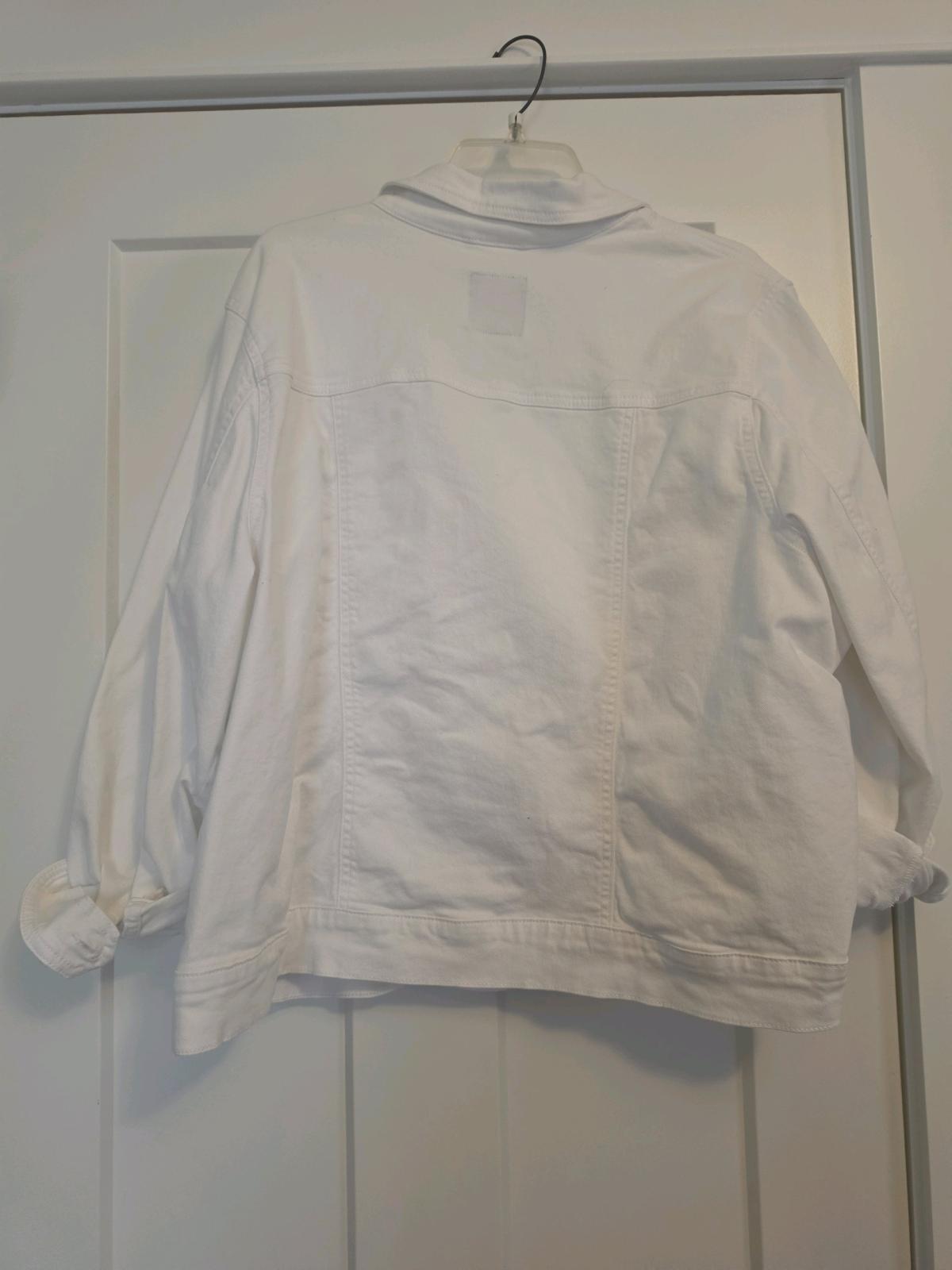 Womens 3X White Denim Jacket