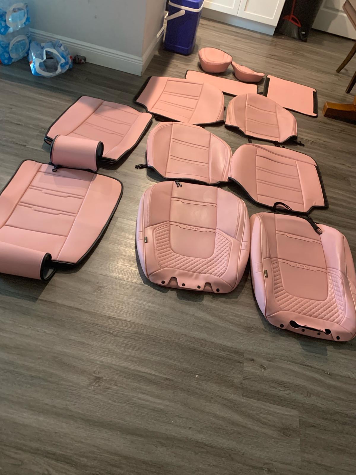 Pink car seat covers by COVERADO