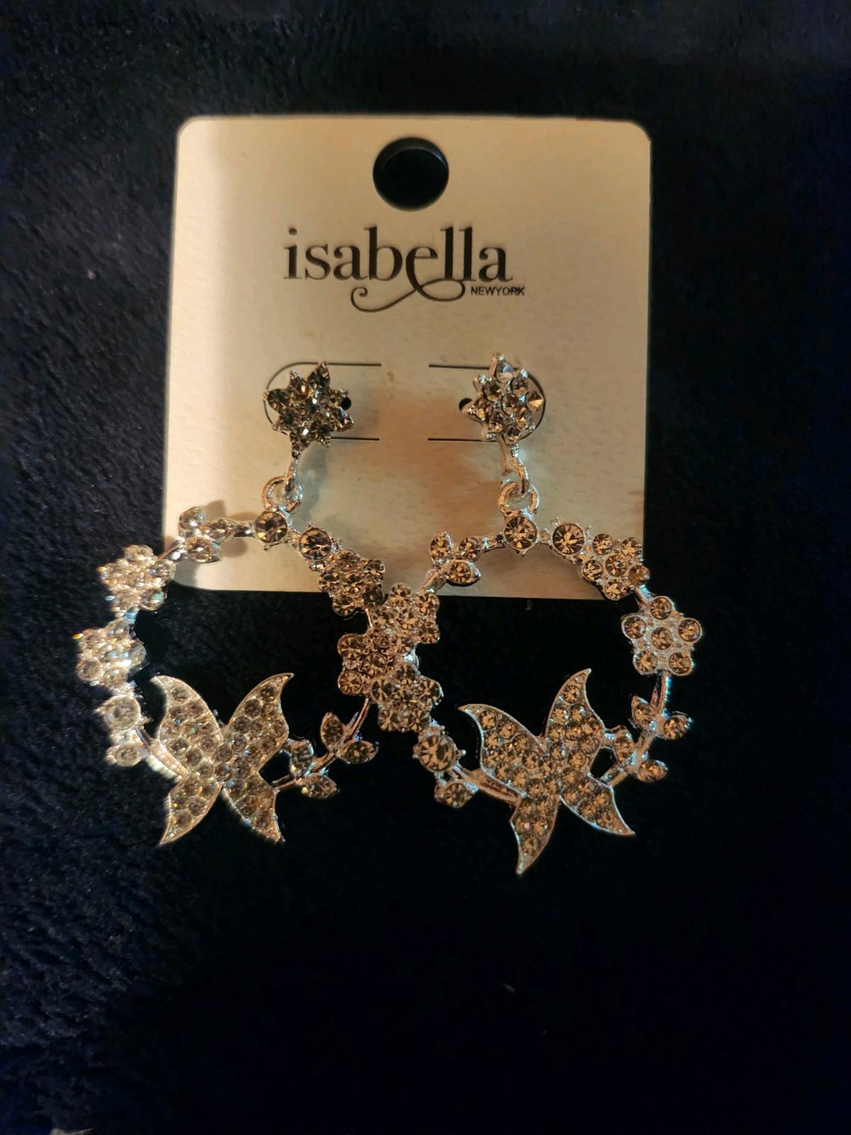 Womens silver rhinestone earrings